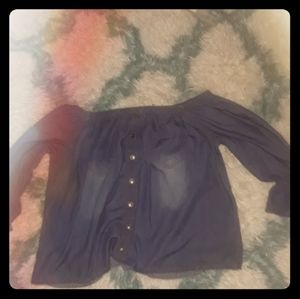 Off the shoulder blue blouse from active Usa